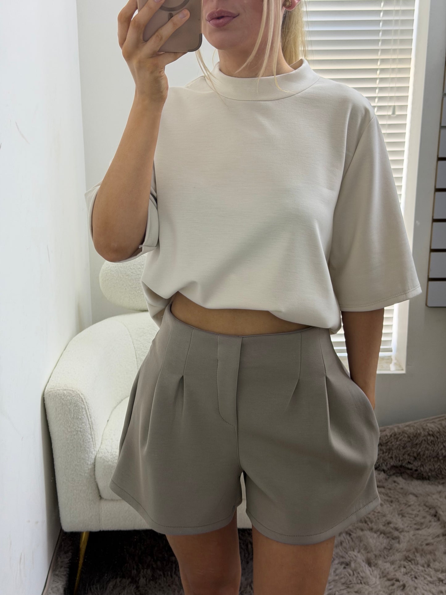 Beige Oversized Soft Touch T-Shirt