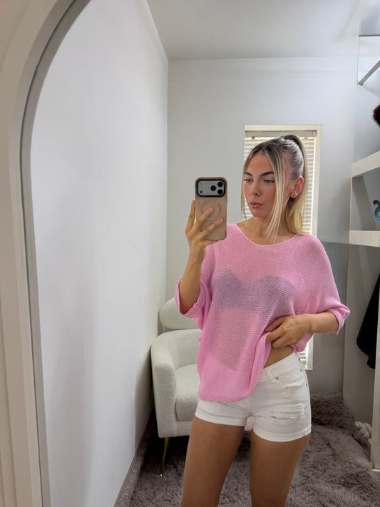 Daisy Pink Knit Top