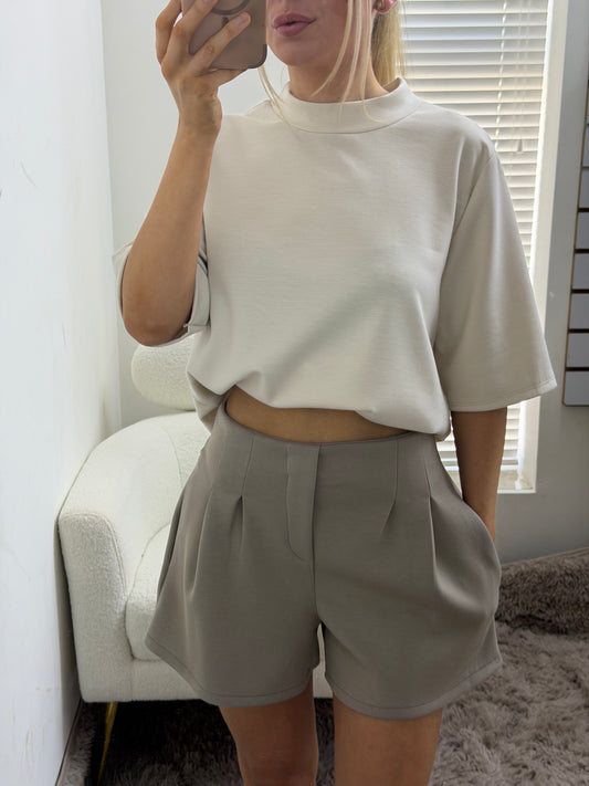 Beige Oversized Soft Touch T-Shirt
