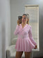 Blazer Style Belted Playsuit Baby Pink