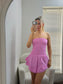 Pink Shirred Bandeau Playsuit