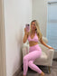 Pink Milkshake Padded Twist Halter Sports Bra & Leggings Set