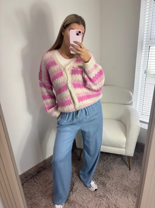 Cotton Candy Button - Up Cardigan