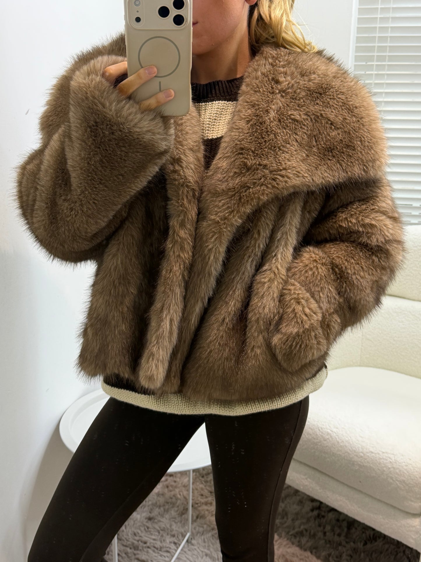 The Mocha Luxe Fur Jacket