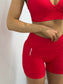 Red Scrunch Bum Shorts & Bra Set