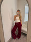 Burgundy Smart Causal Jogger Trousers