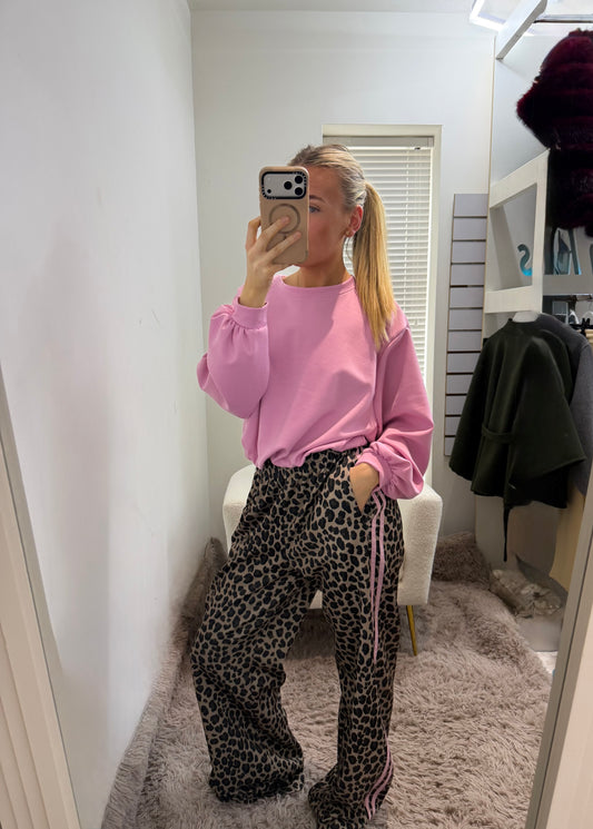 Baby Pink Soft Touch Balloon Hem Lightweight Jumper