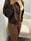 Brown Lightweight Zip-Up Fitness Jacket