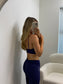 Navy V Back Scrunch Bum Leggings & Bra Set