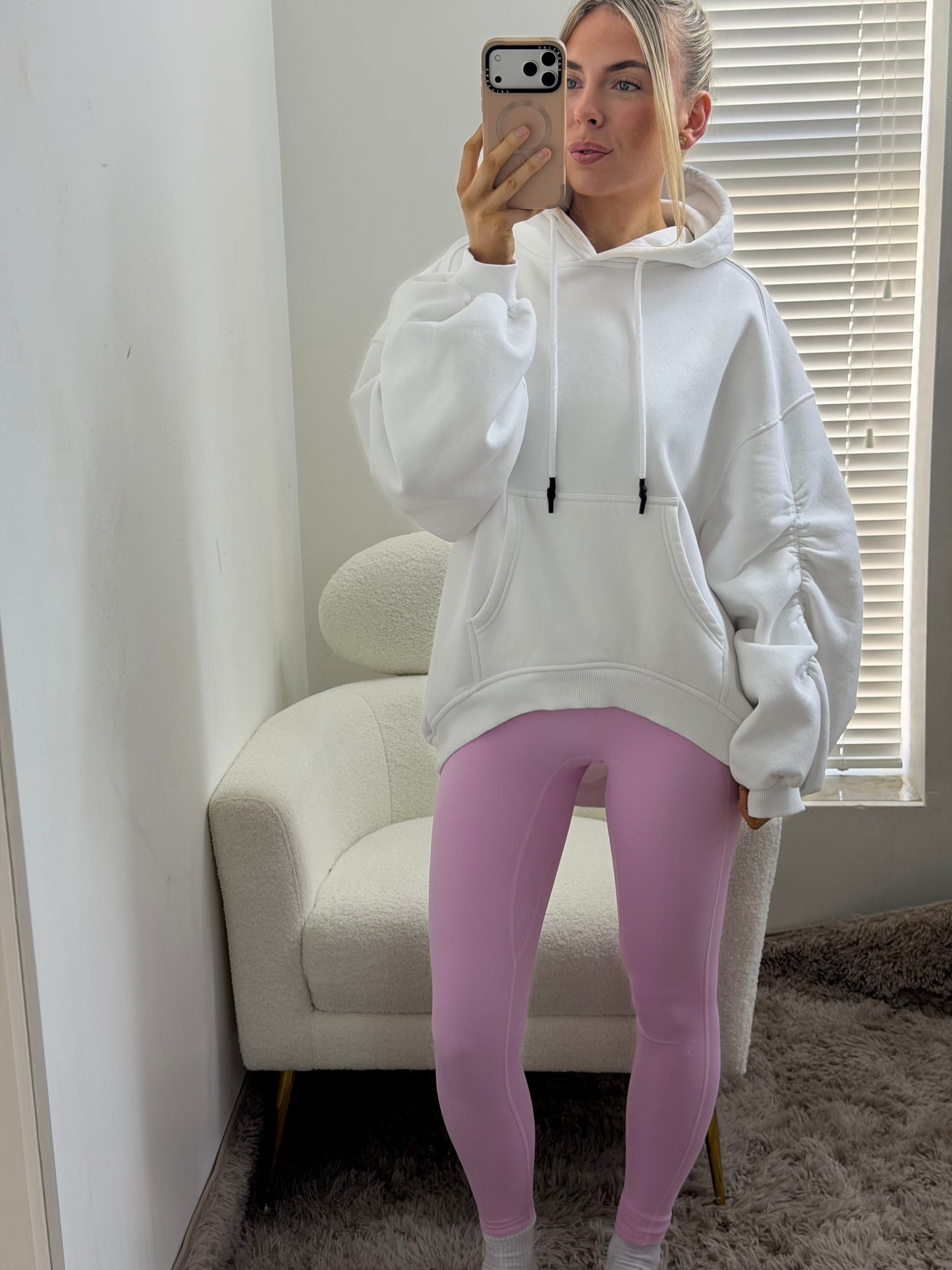 Oversized Essential White Hoodie