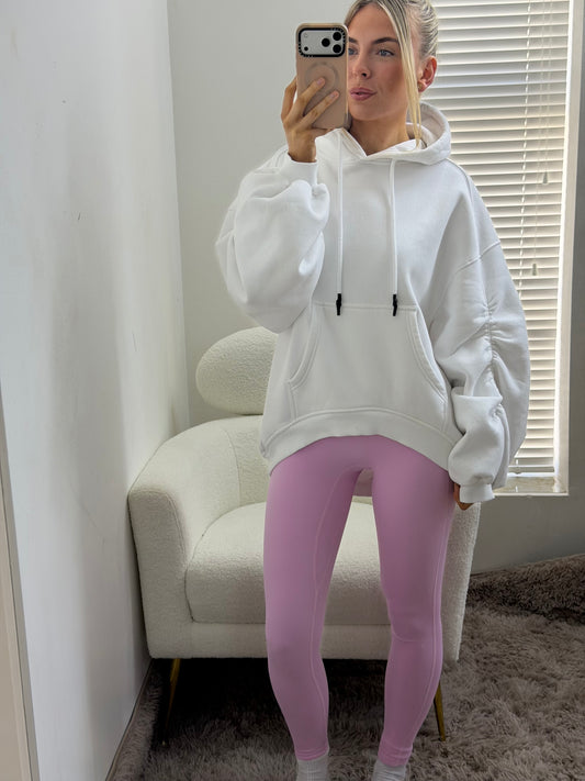 Oversized Essential White Hoodie