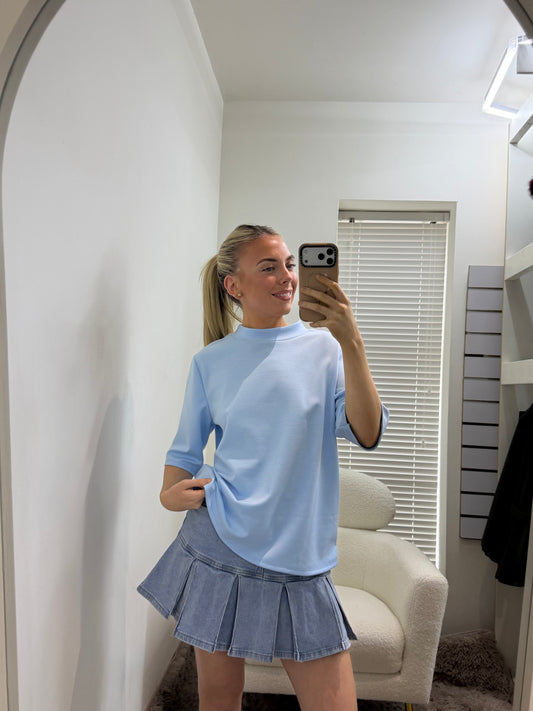 Baby Blue Soft Touch Oversized T-Shirt