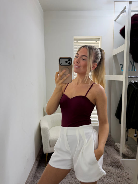 Burgundy Sweetheart Bodysuit
